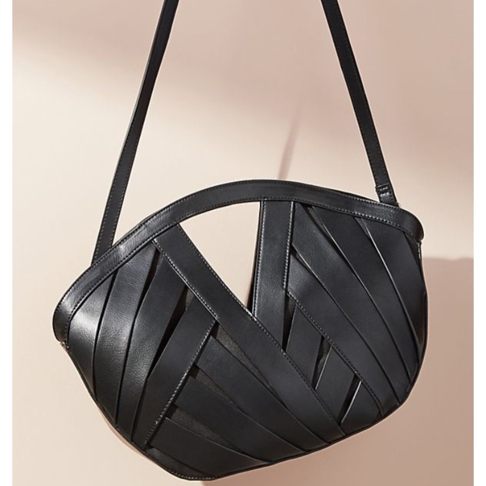 NWT Black Woven Handbag/Tote